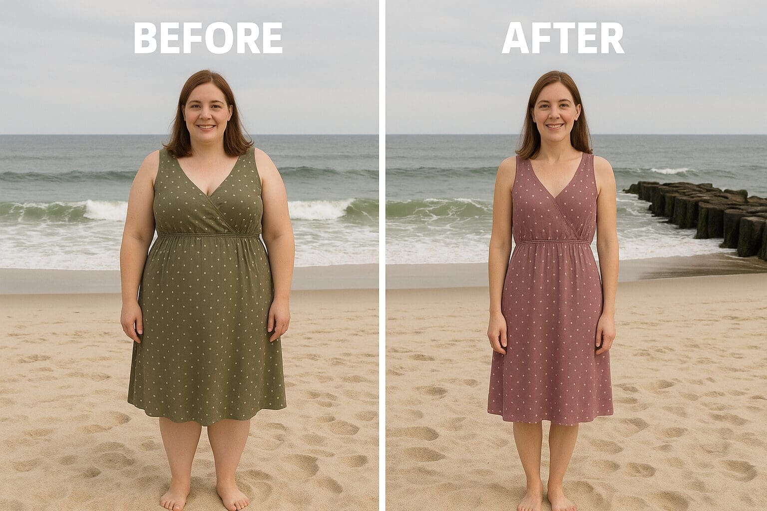 Before and After Weight Loss at New Jersey Beach Before and After Weight Loss at New Jersey Beach