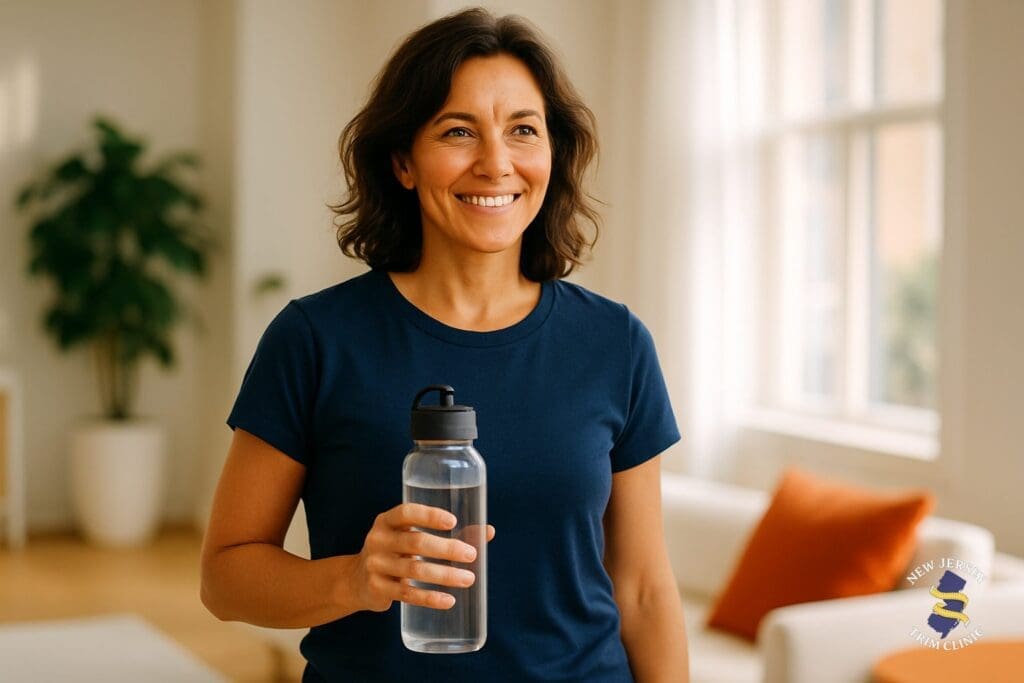 Woman rebuilding a healthy routine in South Jersey after summer
