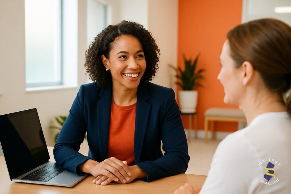 Woman having a friendly conversation about medical weight loss myths